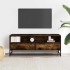 Mueble TV metal y madera ingeniería roble ahumado