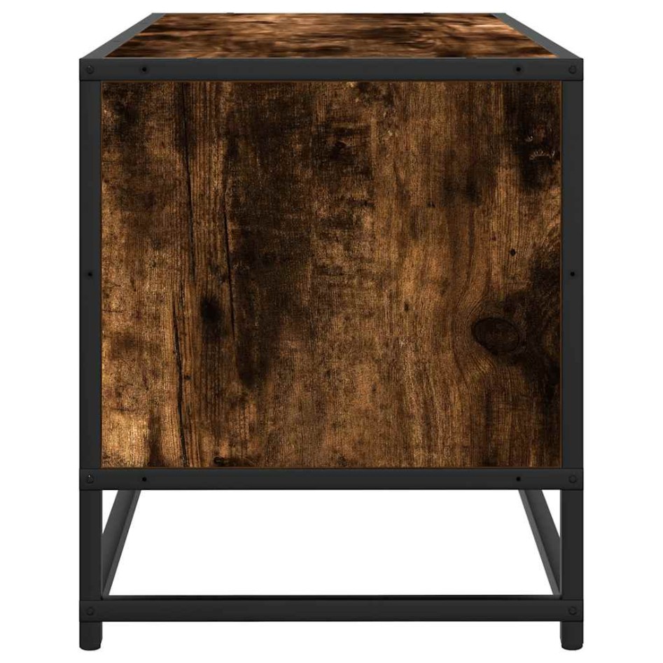 Mueble TV metal y madera ingeniería roble ahumado