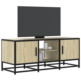 Mueble TV metal y madera ingeniería roble Sonoma 100x35x41