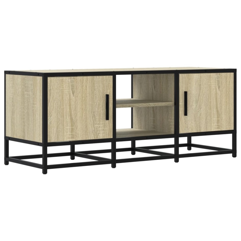 Mueble TV metal y madera ingeniería roble Sonoma 100x35x41
