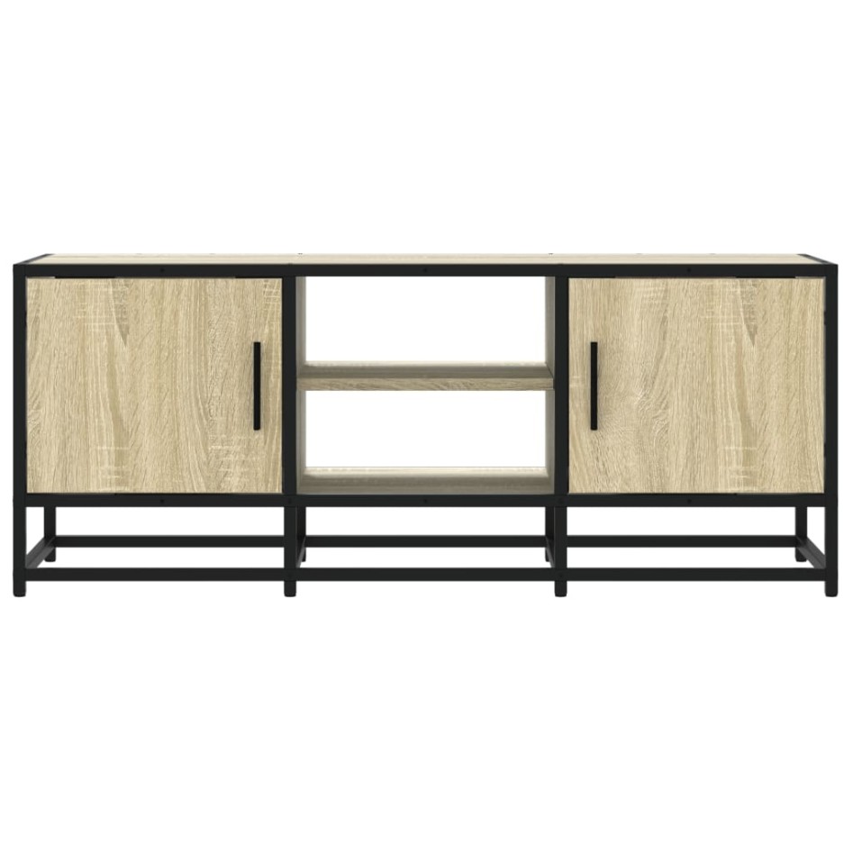 Mueble TV metal y madera ingeniería roble Sonoma 100x35x41
