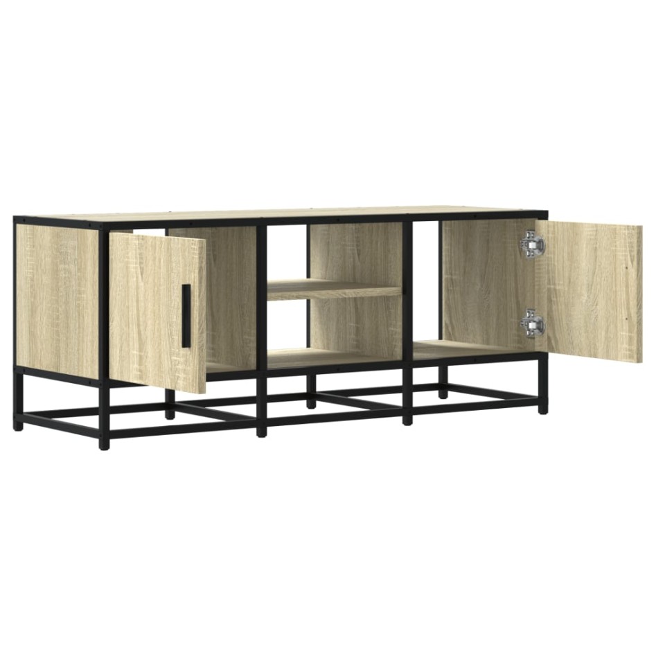 Mueble TV metal y madera ingeniería roble Sonoma 100x35x41