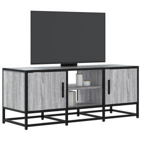 Mueble TV metal y madera ingeniería gris Sonoma 100x35x41