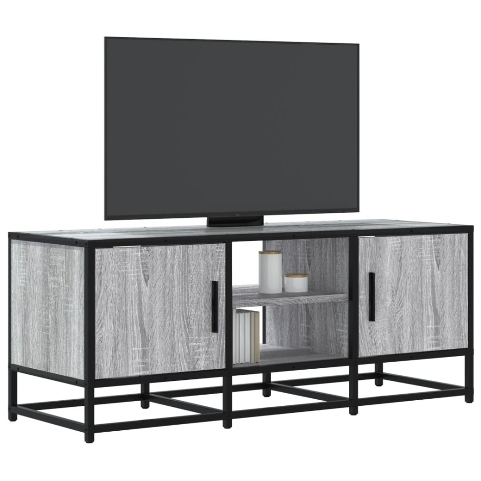 Mueble TV metal y madera ingeniería gris Sonoma 100x35x41