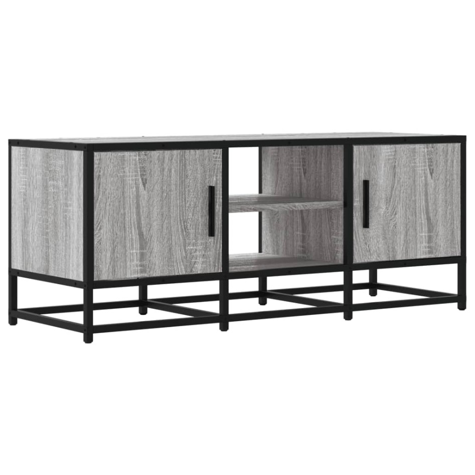 Mueble TV metal y madera ingeniería gris Sonoma 100x35x41