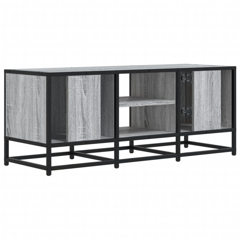 Mueble TV metal y madera ingeniería gris Sonoma 100x35x41