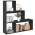 Librería divisora 3 niveles madera negro 123x29x123