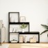 Librería divisora 3 niveles madera negro 123x29x123