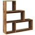 Librería divisora 3 niveles madera envejecida 123x29x123