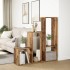 Librería divisora 3 niveles madera envejecida 123x29x123