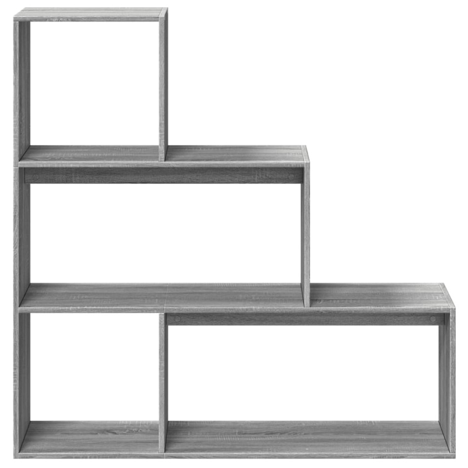 Librería divisora 3 niveles madera gris Sonoma 123x29x123