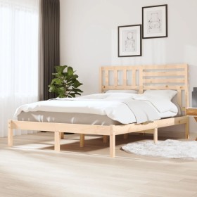 Estructura de cama de madera maciza de pino 160x200