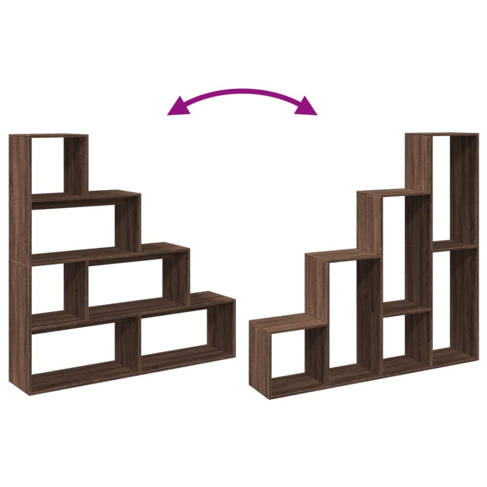 Librería divisora 4 niveles marrón roble 143,5x29x143,5