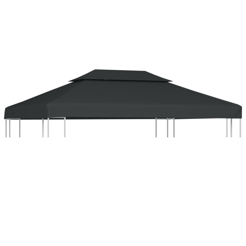 Toldo de cenador 2 niveles 310 g/m² 4x3 m gris