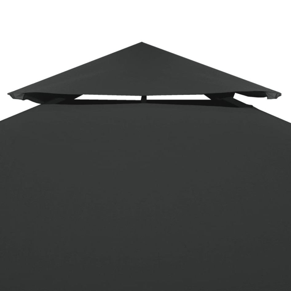 Toldo de cenador 2 niveles 310 g/m² 4x3 m gris