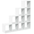 Librería divisora 4 niveles madera blanca 131,5x29x131,5