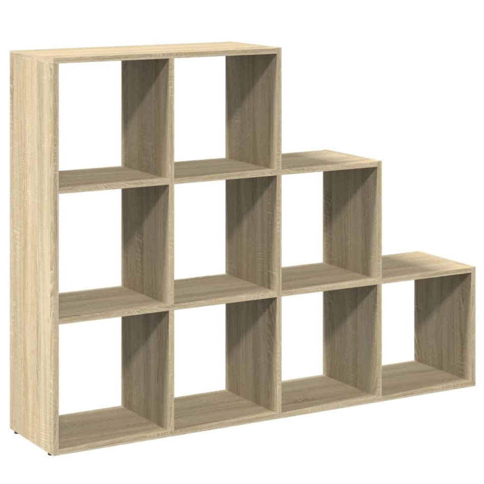Librería divisora 3 niveles madera Sonoma 137,5x29x103,5