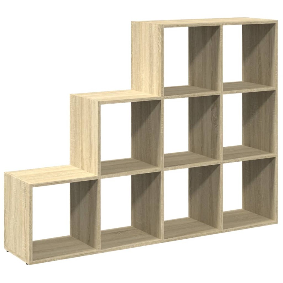 Librería divisora 3 niveles madera Sonoma 137,5x29x103,5
