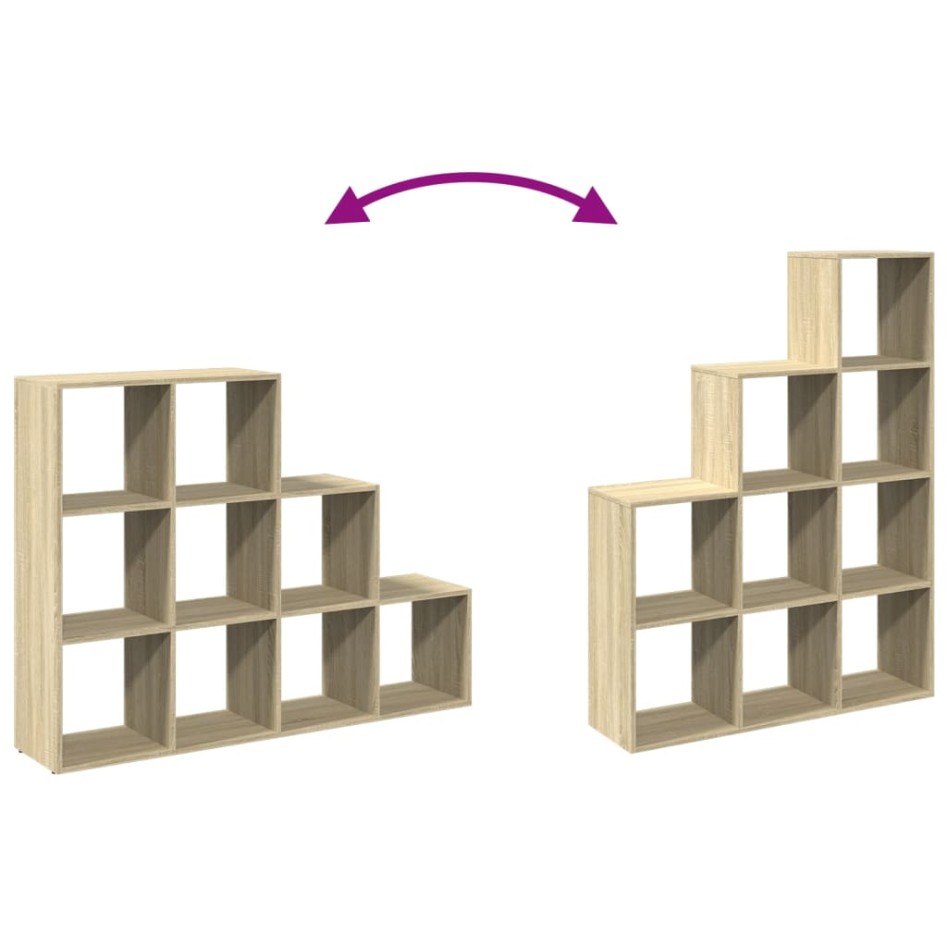 Librería divisora 3 niveles madera Sonoma 137,5x29x103,5