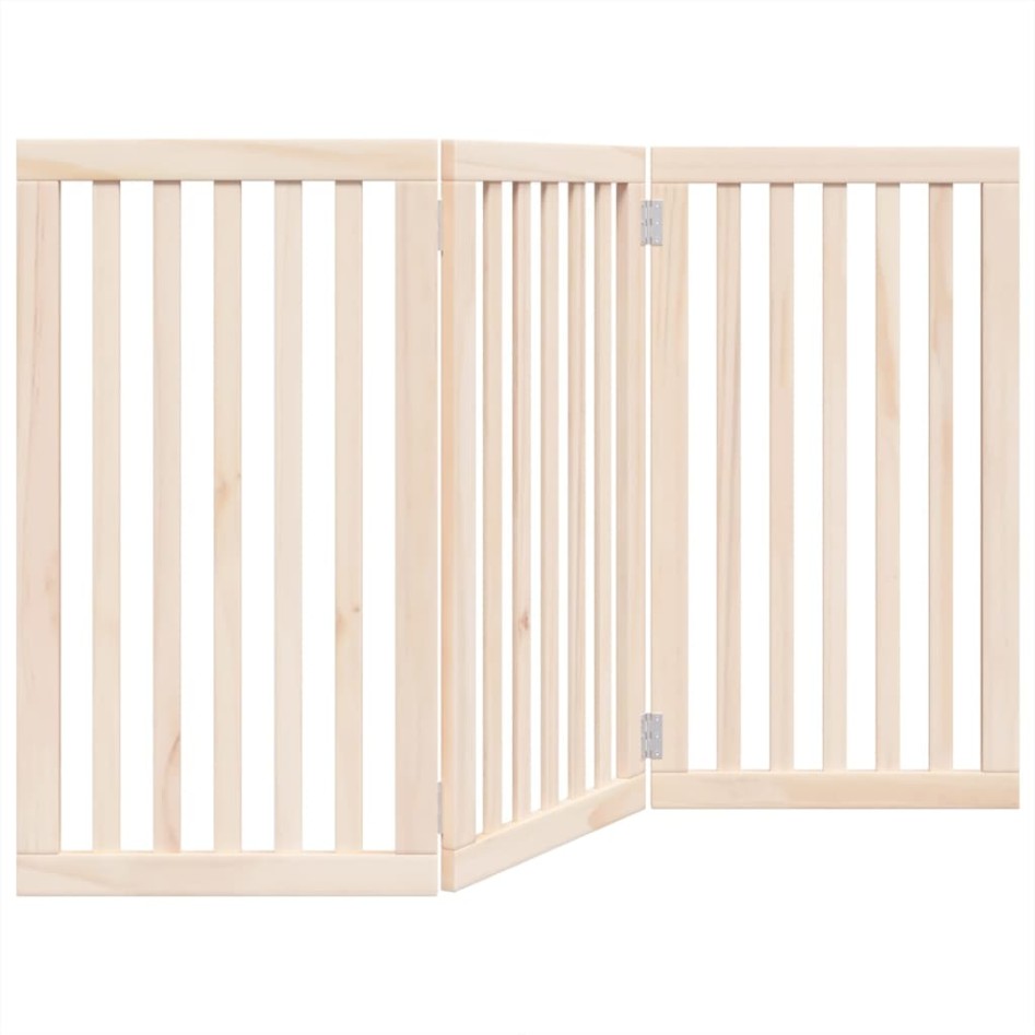 Puerta para perros plegable 3 paneles madera de álamo 150