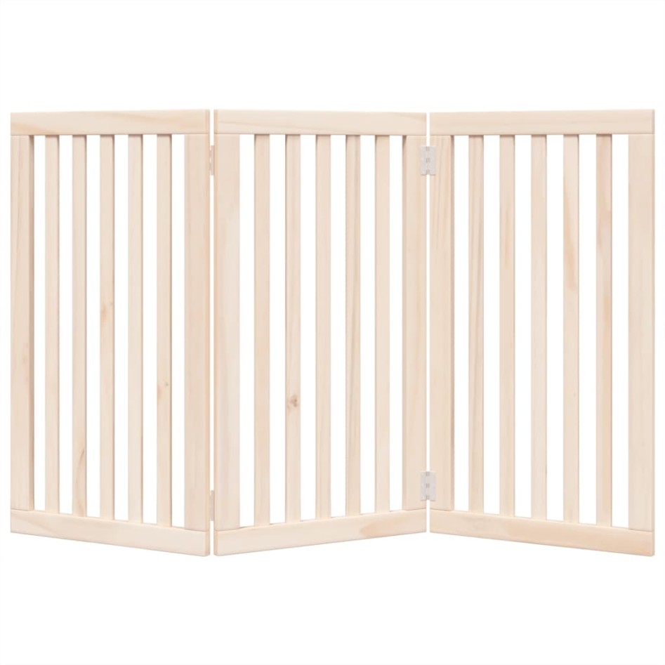 Puerta para perros plegable 3 paneles madera de álamo 150