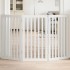 Puerta para perros plegable 3 paneles madera álamo blanca