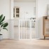 Puerta para perros plegable 3 paneles madera álamo blanca