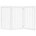Puerta para perros plegable 3 paneles madera álamo blanca