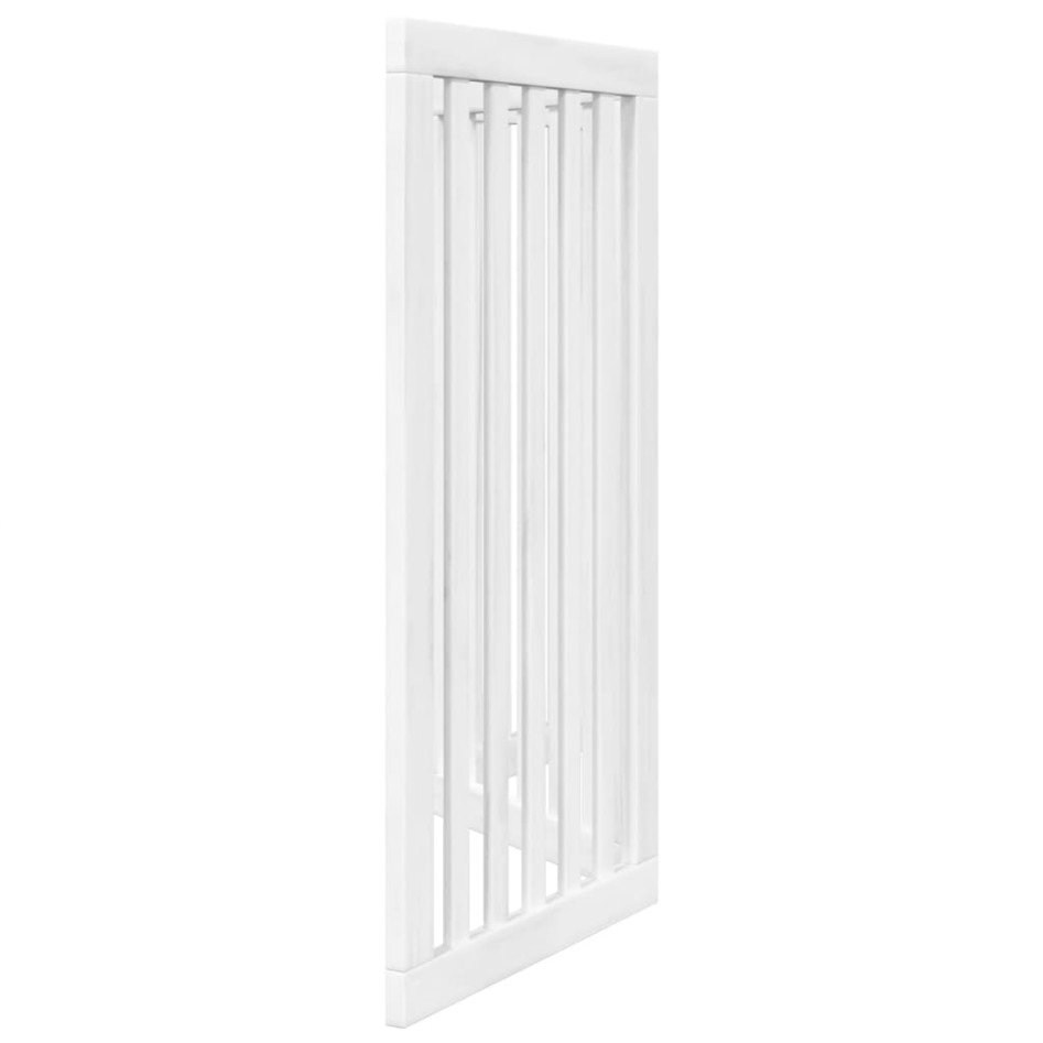 Puerta para perros plegable 3 paneles madera álamo blanca