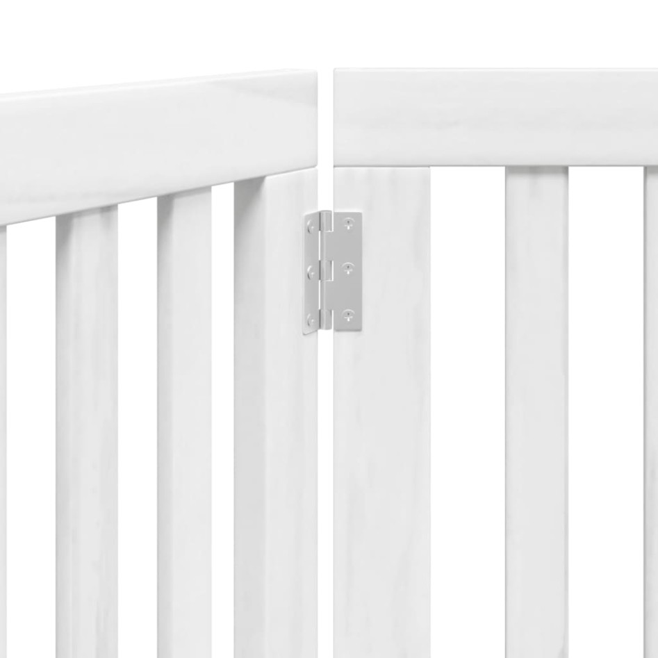 Puerta para perros plegable 3 paneles madera álamo blanca