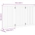 Puerta para perros plegable 3 paneles madera álamo blanca