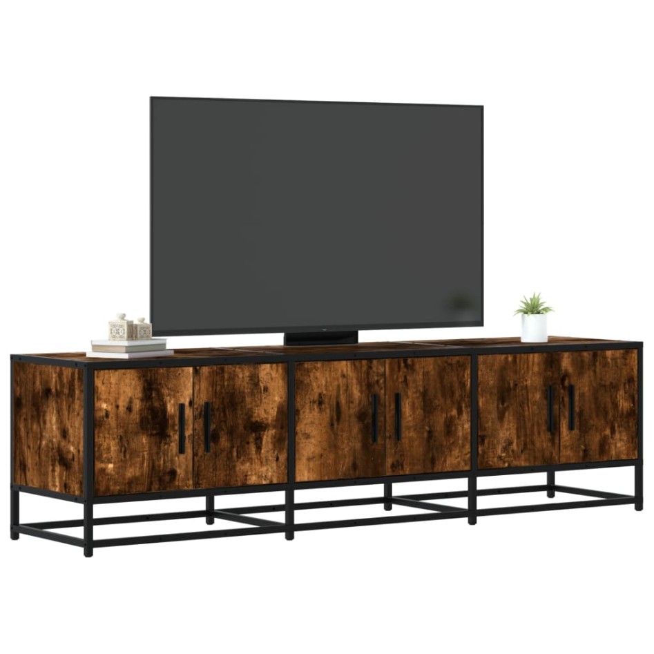 Mueble TV metal y madera ingeniería roble humo 150x35x41