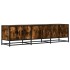 Mueble TV metal y madera ingeniería roble humo 150x35x41