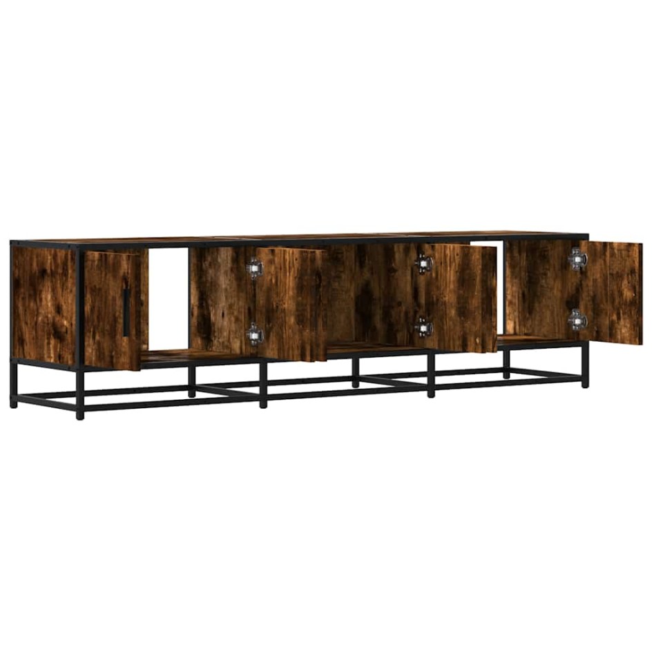 Mueble TV metal y madera ingeniería roble humo 150x35x41