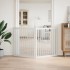 Puerta para perros plegable 2 paneles madera álamo blanca