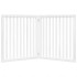 Puerta para perros plegable 2 paneles madera álamo blanca