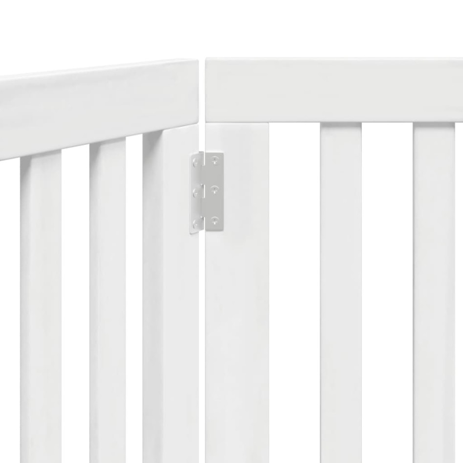 Puerta para perros plegable 2 paneles madera álamo blanca