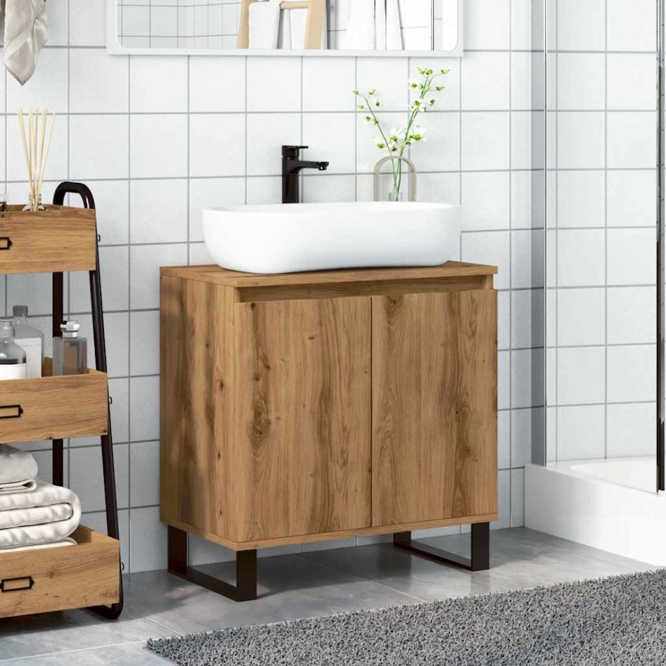 Armario de baño madera de ingeniería roble artisan 58x33x60