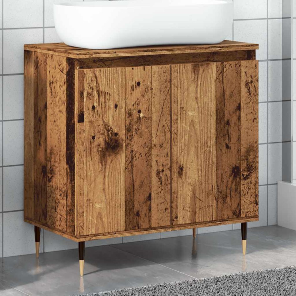 Armario de baño madera de ingeniería envejecida 58x33x60