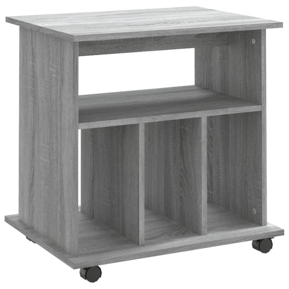 Armario con ruedas madera contrachapada gris Sonoma 60x45x60