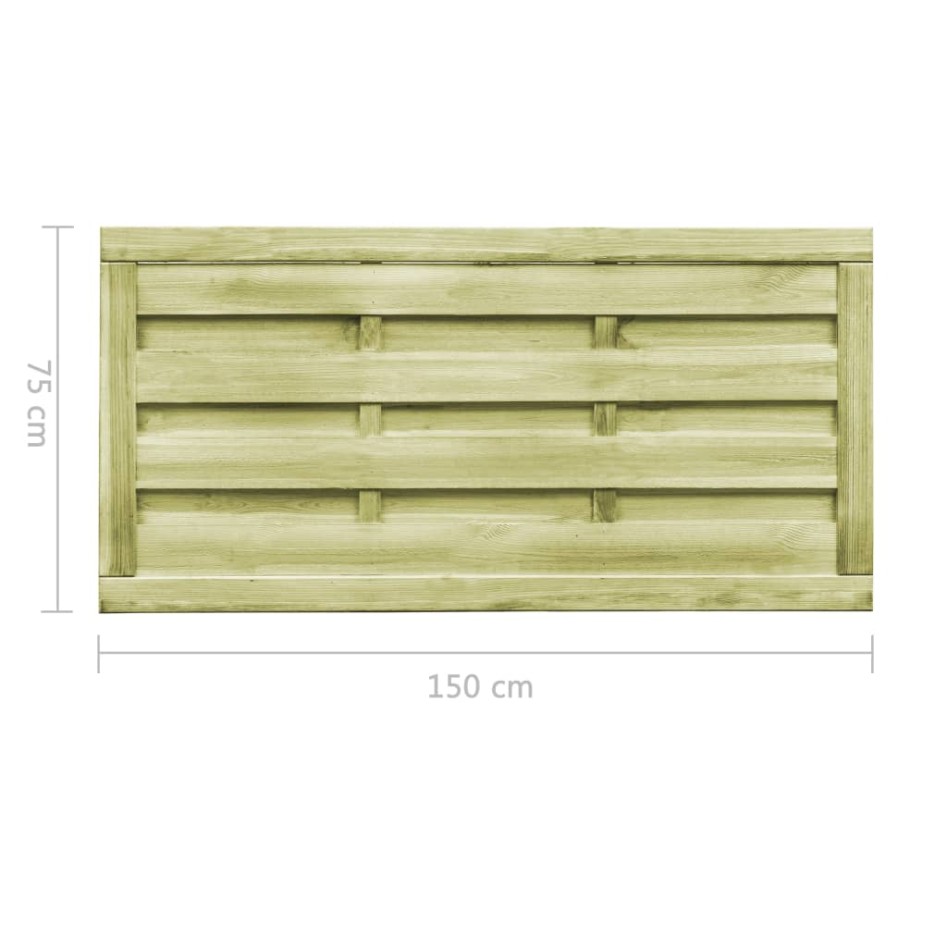 Puertas valla 2 uds madera pino impregnada 150x75 cm
