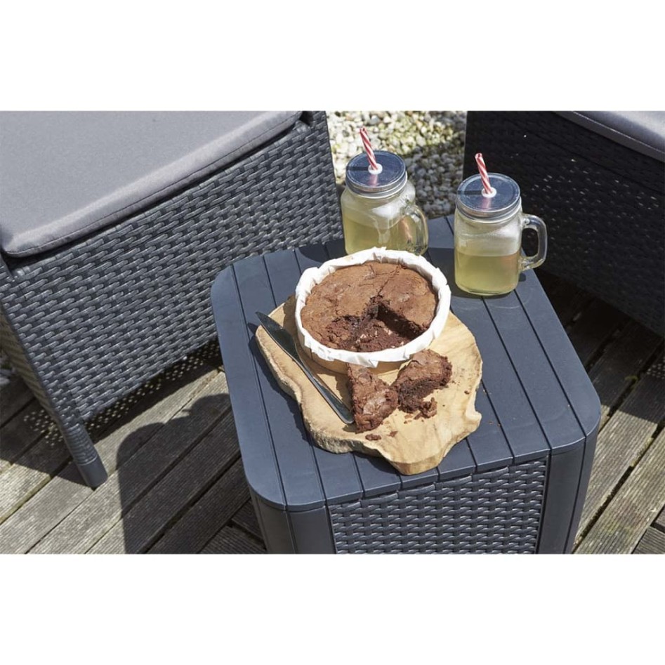 Keter Mesa auxiliar de jardín Luzon mimbre plano color