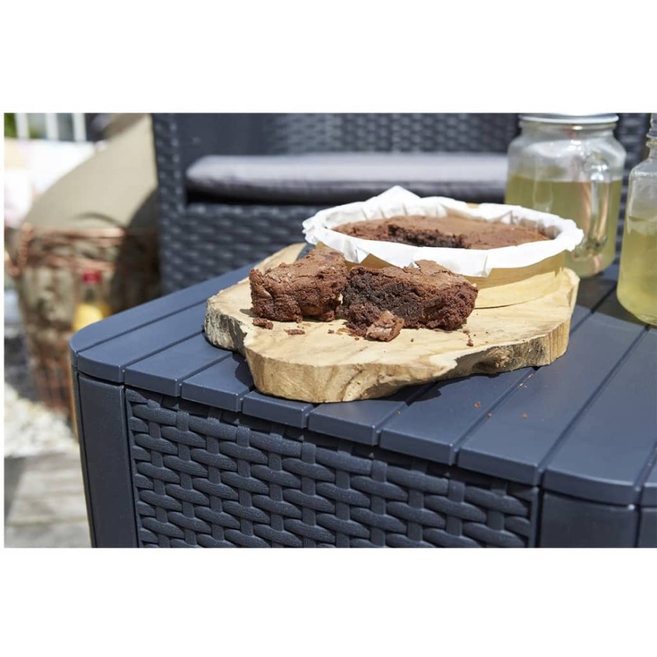 Keter Mesa auxiliar de jardín Luzon mimbre plano color