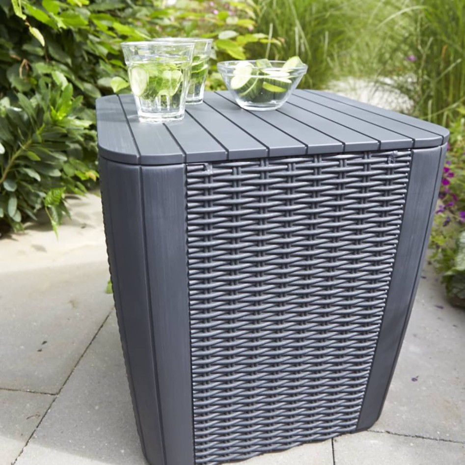 Keter Mesa auxiliar de jardín Luzon mimbre plano color