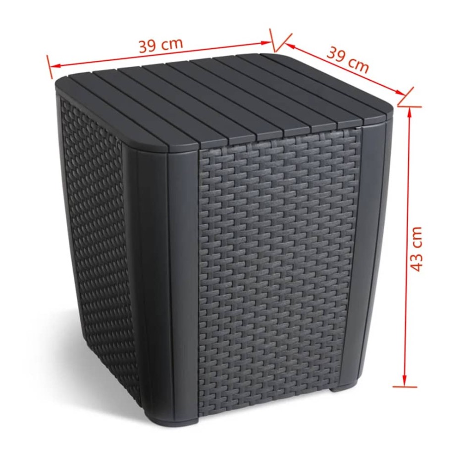 Keter Mesa auxiliar de jardín Luzon mimbre plano color