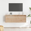 Armario de pared de madera maciza de pino 100x30x35 cm