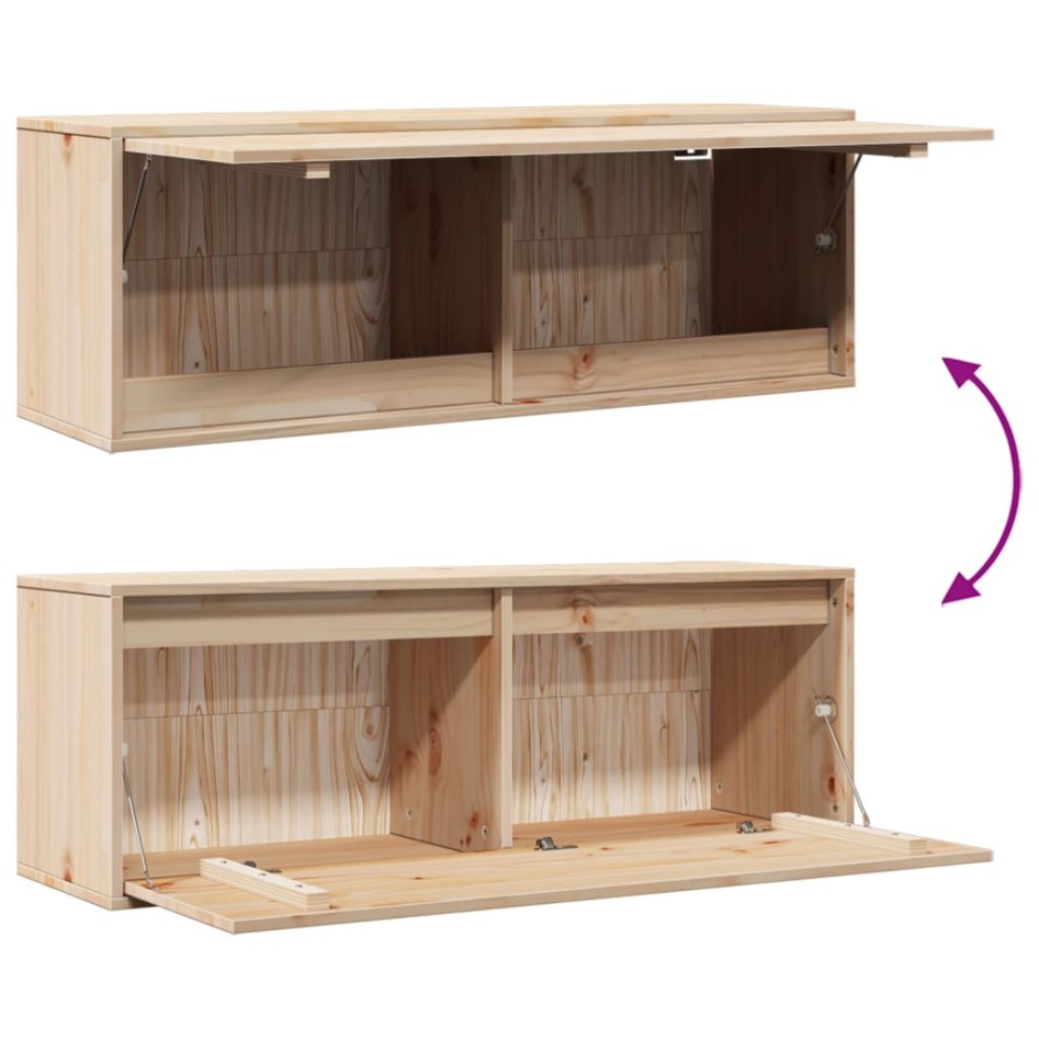 Armario de pared de madera maciza de pino 100x30x35
