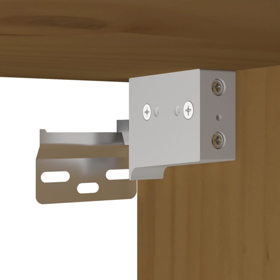 Armario de pared madera maciza de pino marrón miel 100x30x35