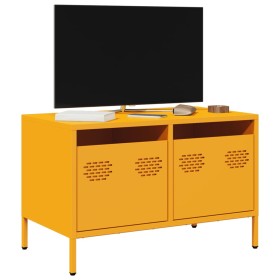 Mueble TV acero laminado en frío amarillo mostaza 68x39x43,5