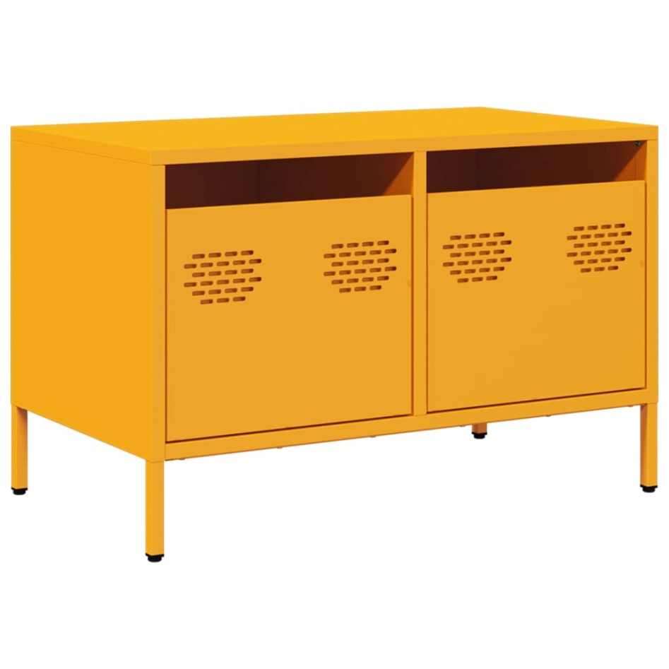 Mueble TV acero laminado en frío amarillo mostaza 68x39x43,5